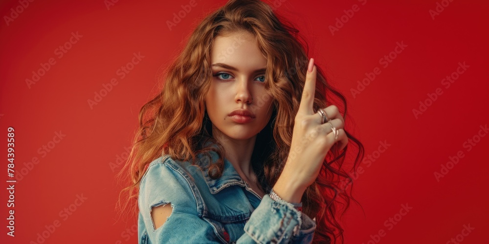 A beautiful young woman with striking red hair, perfect for beauty or fashion concepts