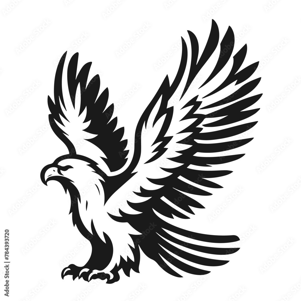 A large wild bird eagle flies with outstretched wings. Vector drawing linear sketch isolated on white background.
A large wild bird eagle flies with outstretched wings. Vector drawing linear sketch isolated on white background.