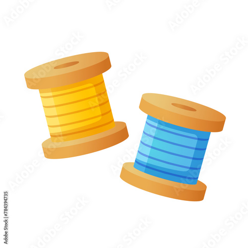 Colorful threads for needlework isolated on a white background.
