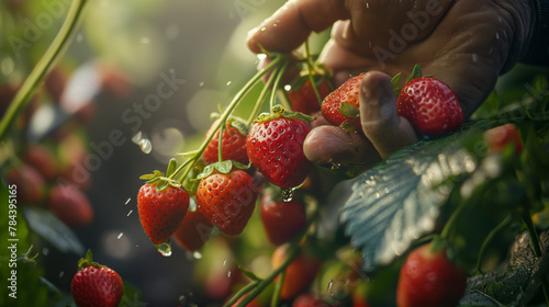 strawberries in the hands photo