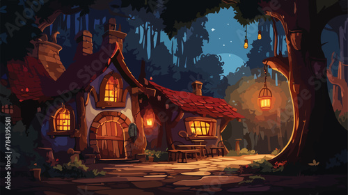 Cozy tavern in forest clearing frequented by fairie photo
