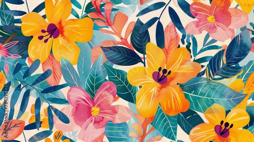 Vintage Florals seamless pattern