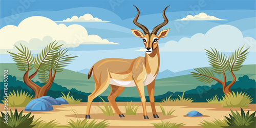 Thomson's gazelle in its natural landscape- photo
