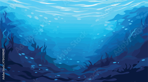 Deep blue sea texture .. 2d flat cartoon vactor illustration