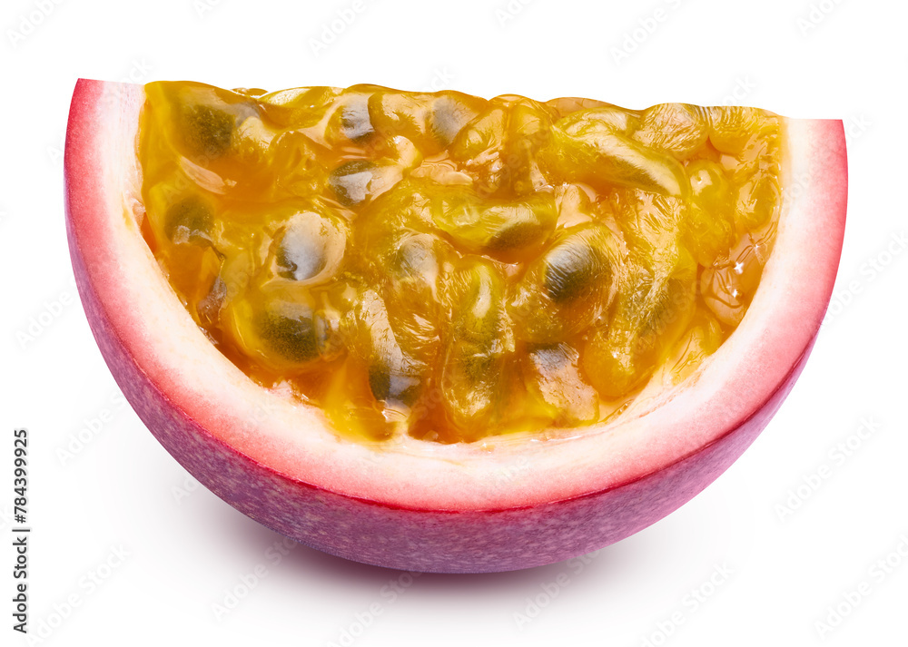 Passion fruit half isolated. Passionfruit half of maracuya isolated on white background. Passion Clipping path Passion fruit half isolated. Passionfruit half of maracuya isolated on white background. Passion Clipping path