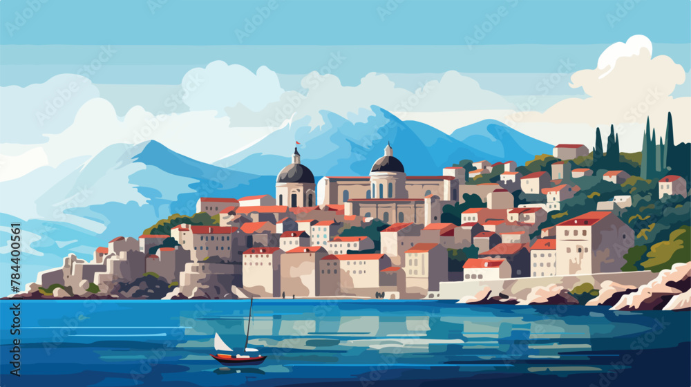 Dubrovnik Old Town situated on the Adriatic Sea coa - obrazy, fototapety, plakaty 