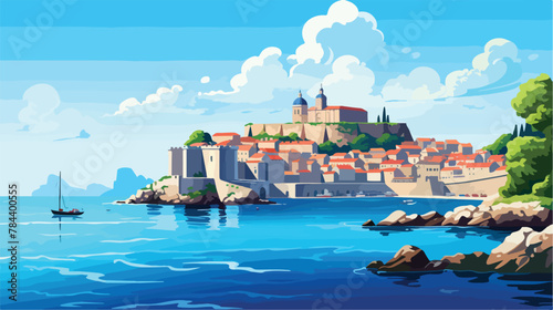 Dubrovnik Old Town situated on the Adriatic Sea coa