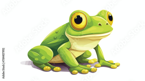 Frog on a white background 2d flat cartoon vactor illustration