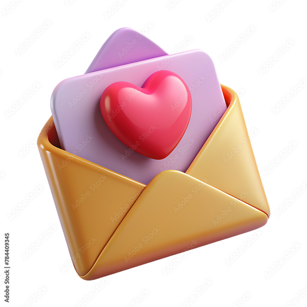email with heart icon 3d background illustration email with heart icon 3d background illustration