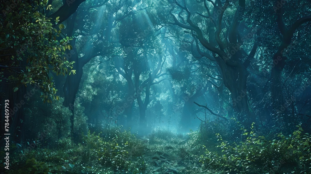 Obraz premium Magic forest background. With copy space