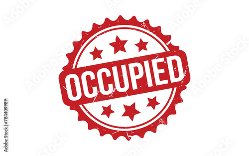 Occupied Stamp. Red Occupied Rubber grunge Stamp