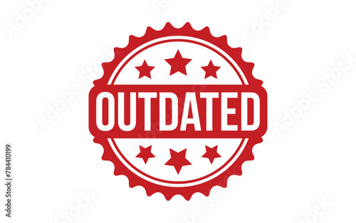 Outdated Stamp. Red Outdated Rubber grunge Stamp