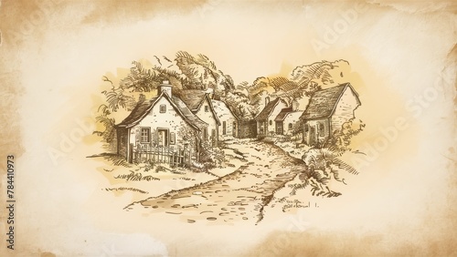 Quaint Village Illustration