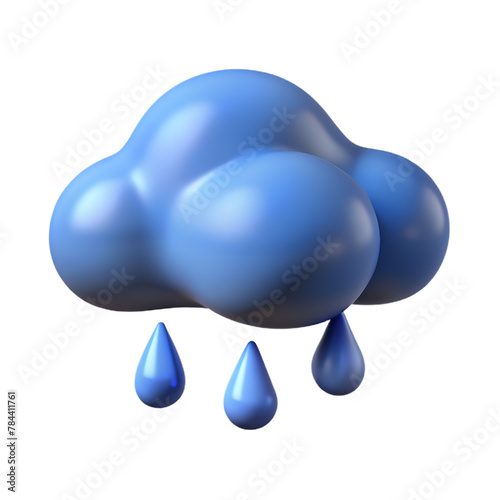 3d icon rendering of rainy day weather forecast photo