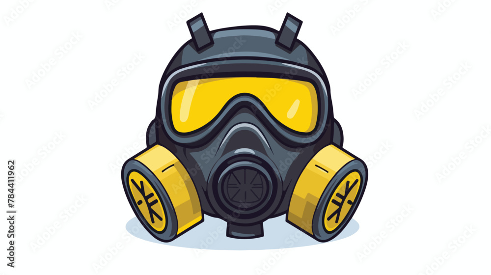 Gas mask icon 2d flat cartoon vactor illustration isolated