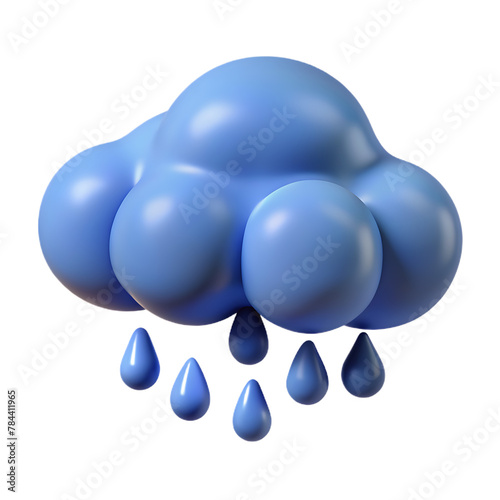 3d icon rendering of rainy day weather forecast photo