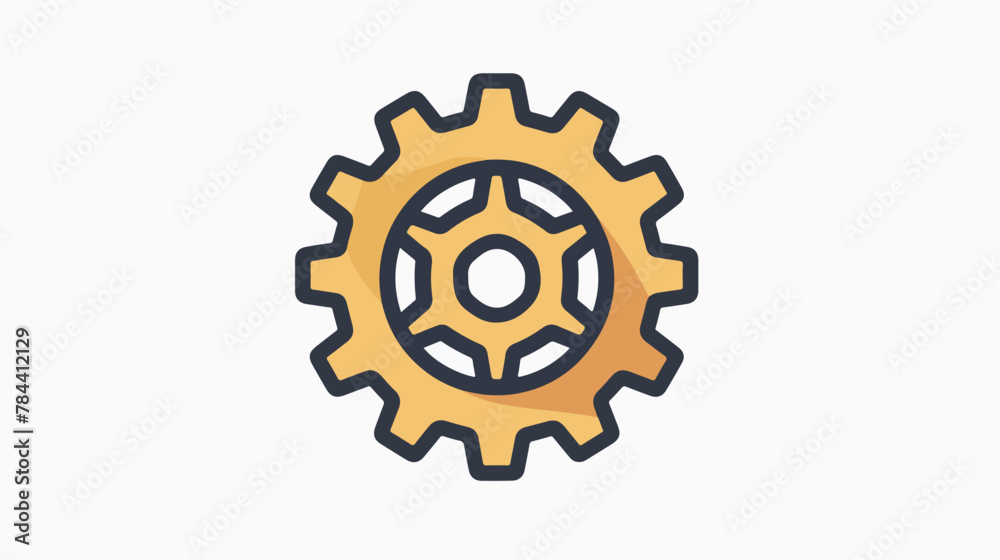 Gear wheel effort icon. Outline gear wheel effort v