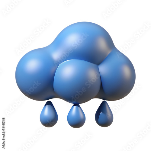 3d icon rendering of rainy day weather forecast photo