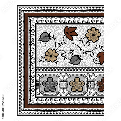 bedsheet design digital art use hand work and digital printing