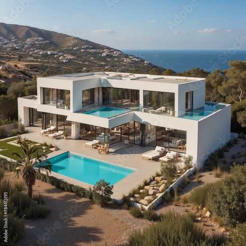 Moderne Villa in Spanien. Generative AI Technologie © BEST  PICTURES