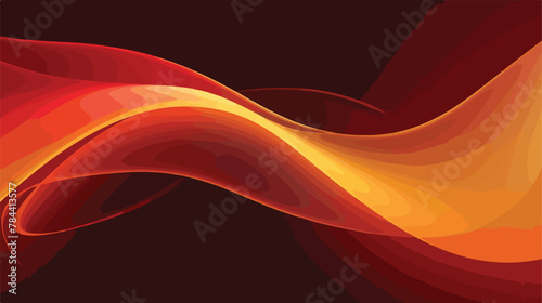 Glowing Red And Gold Abstract Wave Background .. 2d