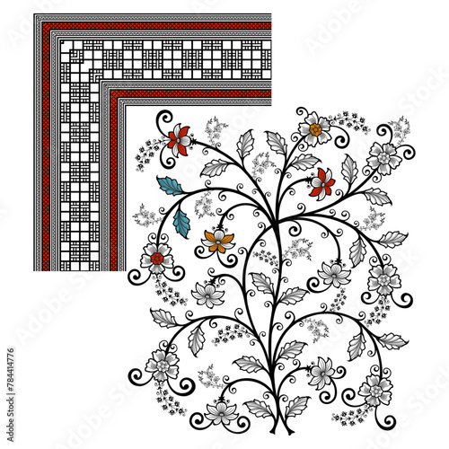 bedsheet design digital art use hand work and digital printing