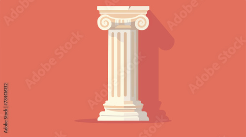 Greek or roman column icon. Flat illustration of gr photo