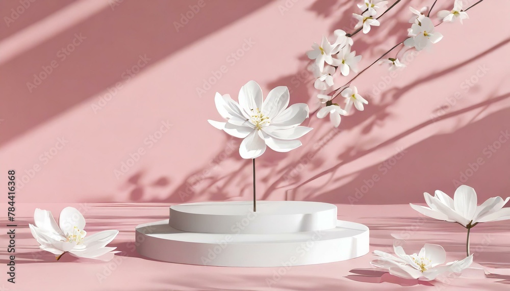 Flower Power Presentation: Pink Beauty Product Podium Flower Power Presentation: Pink Beauty Product Podium