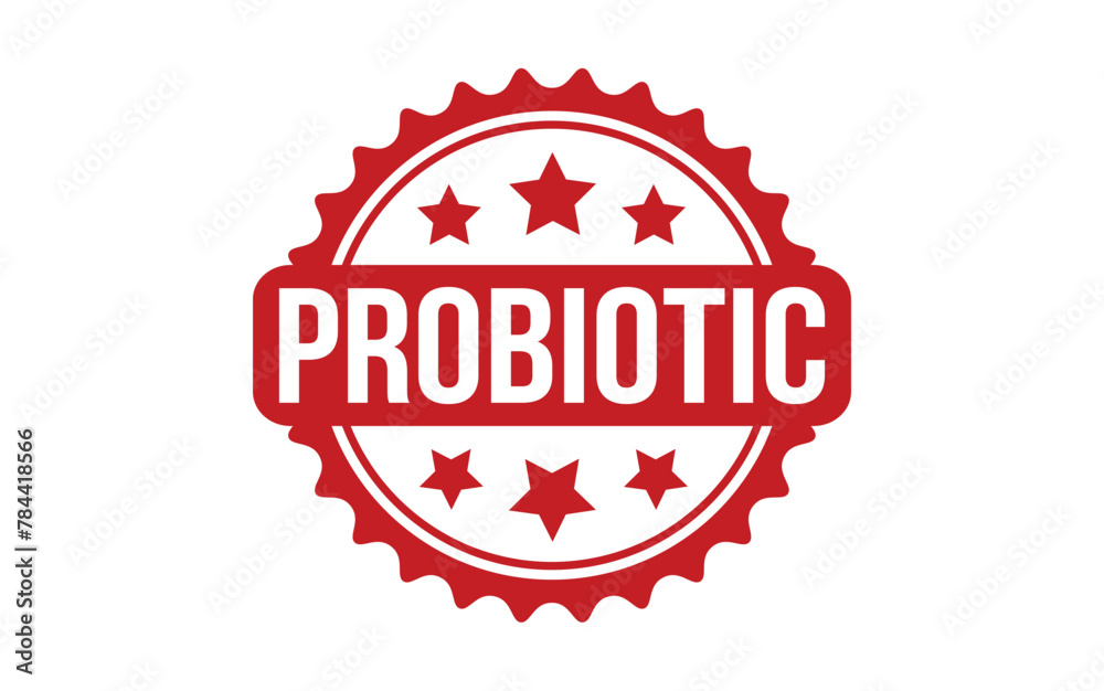 Probiotic Stamp. Red Probiotic Rubber grunge Stamp