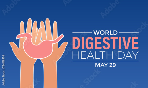 World Digestive Health Day design vector. May 29. Stomach health Awareness Campaign Template. Banner poster, flyer and background design.