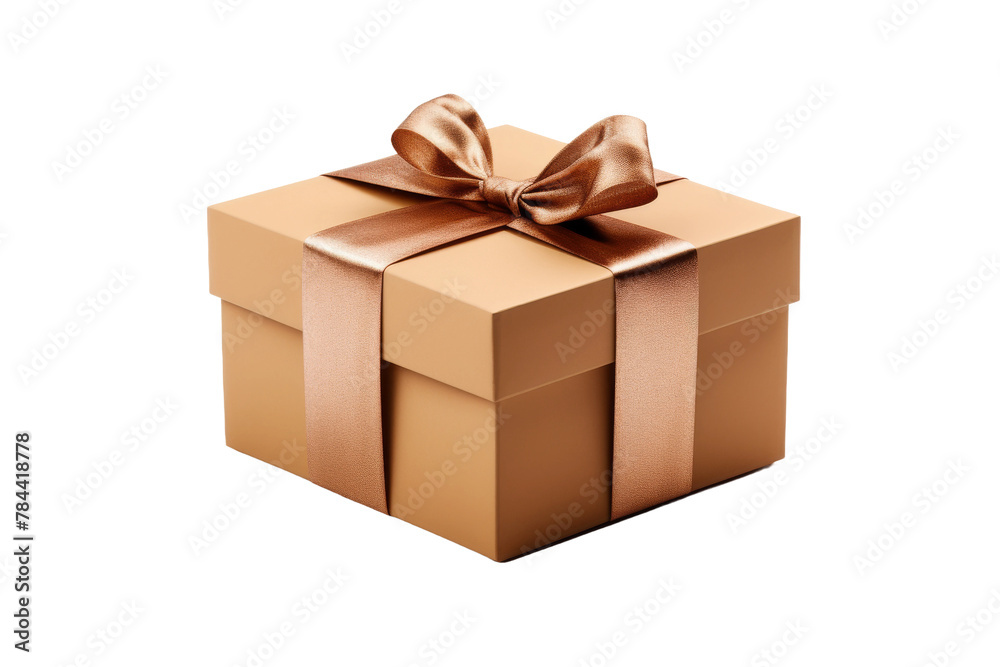 Elegant Surprise: Brown Box Unveiling. On White or PNG Transparent Background. Elegant Surprise: Brown Box Unveiling. On White or PNG Transparent Background.