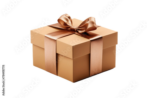 Elegant Surprise: Brown Box Unveiling. On White or PNG Transparent Background.
