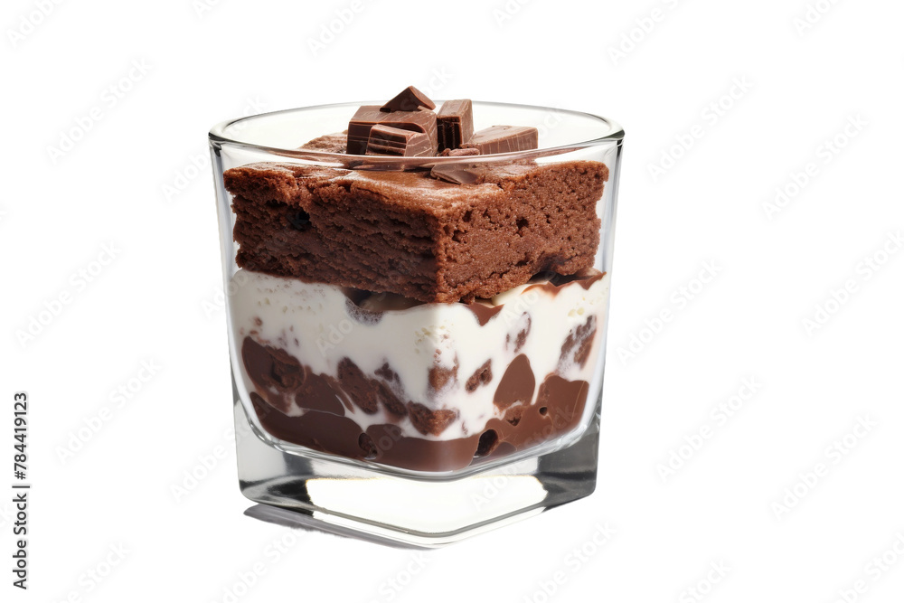 Delightful Indulgence: Decadent Dessert in a Glass. On White or PNG Transparent Background. Delightful Indulgence: Decadent Dessert in a Glass. On White or PNG Transparent Background.
