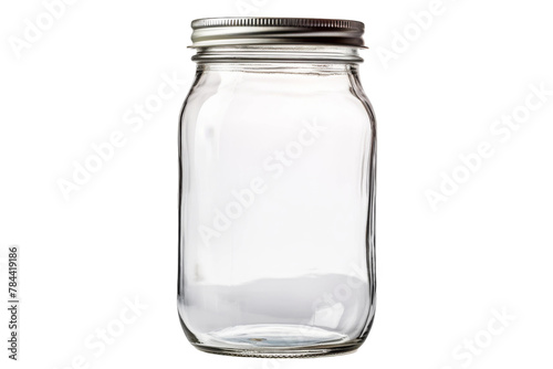 Capturing Moonlight: Glass Jar With Metal Lid. On White or PNG Transparent Background.