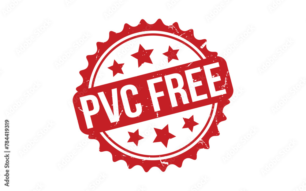 Pvc Free Stamp. Red Pvc Free Rubber grunge Stamp Pvc Free Stamp. Red Pvc Free Rubber grunge Stamp