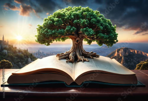 Tree growing out of open bo...