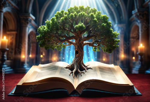 Tree growing out of open bo...