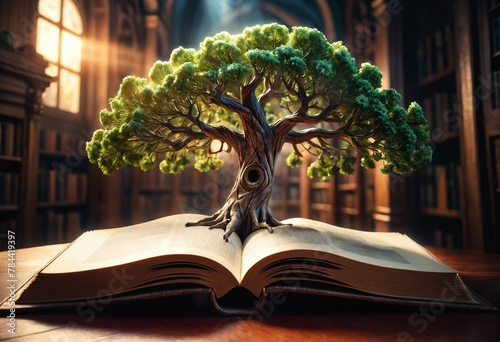 Tree growing out of open bo...