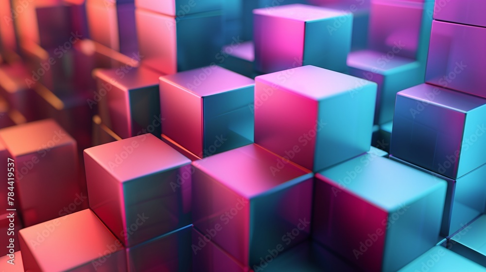 Colorful Abstract 3D Cubes Background Colorful Abstract 3D Cubes Background