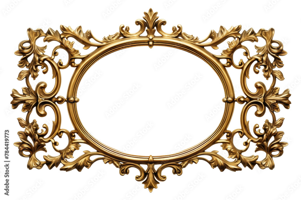 Elegance in Gold: Ornate Frame on White. On White or PNG Transparent Background. Elegance in Gold: Ornate Frame on White. On White or PNG Transparent Background.