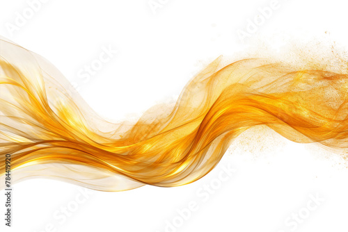 Dancing Symphony: A Serene Yellow and White Smoke Wave. On White or PNG Transparent Background.