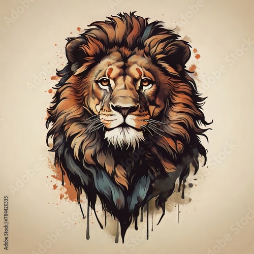 A design of a lion design tshirt