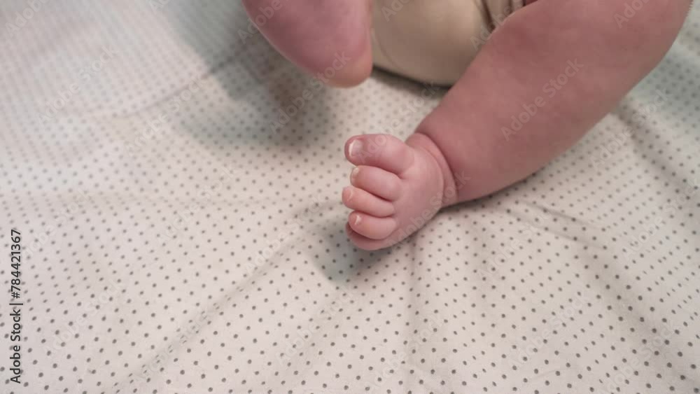 Closeup of a Newborn Babys Feet and Toes. High quality 4k footage Closeup of a Newborn Babys Feet and Toes. High quality 4k footage