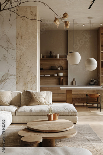 Scandinavian-inspired living room design exudes tranquility with minimalist furniture