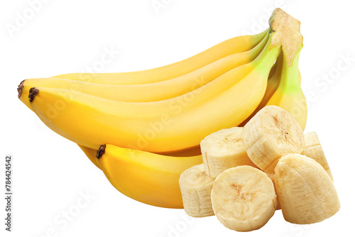 bunch of Bananas isolated on white background, full depth of field