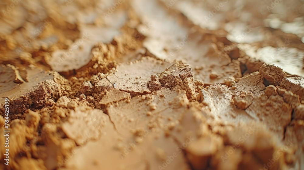   A brown wood half-piece, tightly framed in close-up