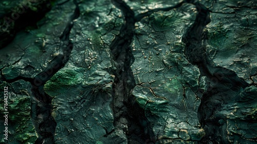   A tight shot of wood with moss-like growths on its barky surface
