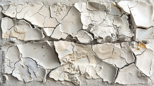  A tight shot of peeling paint on a wall, displaying flakes as they come loose and fall off