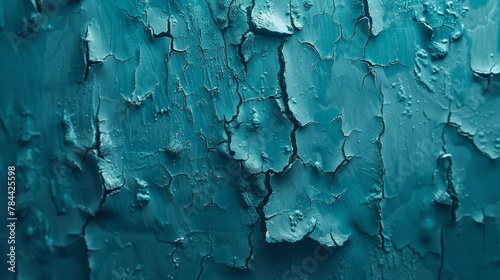  A tight shot of blue paint textured with water droplets on its surface