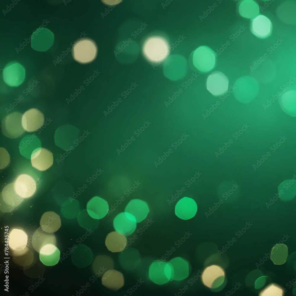 Abstract blur bokeh banner background. Gold bokeh on defocused emerald black background Abstract blur bokeh banner background. Gold bokeh on defocused emerald black background